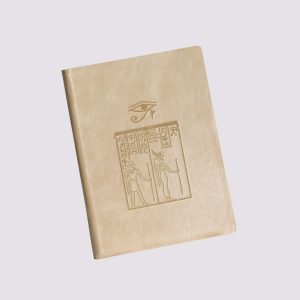 Кожаный ежедневник в бежевом цвете в египетском стиле