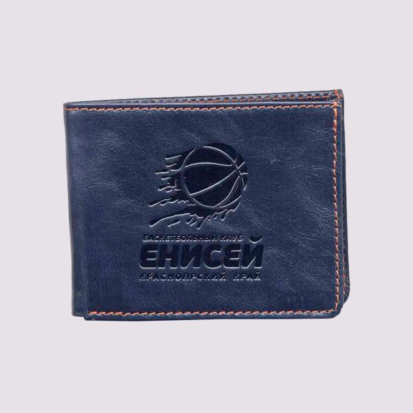 Кожаный кошелек с логотипом Енисей