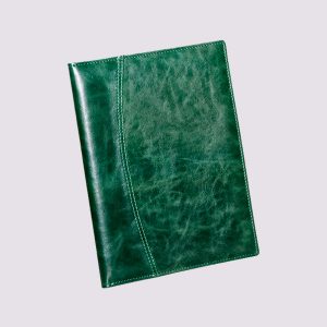 Кожаные папки для бизнес-блокнотов в зеленом цвете
