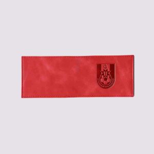 Кожаная обложка для студенческого билета с футбольной символикой в красном цвете
